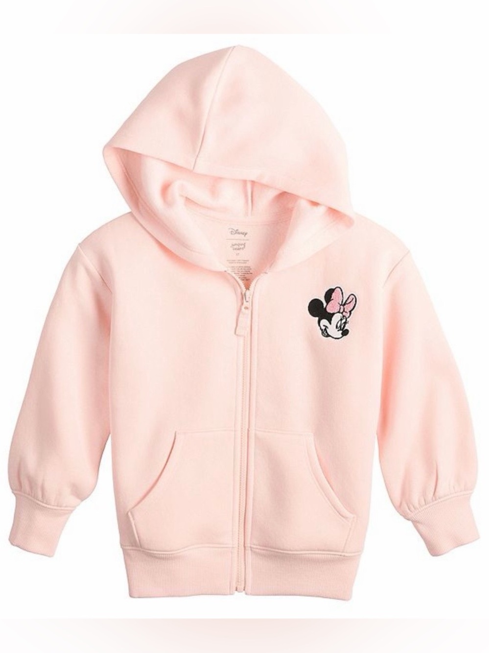 New Jumping Beans Disney Minnie Mouse Fleece Zip Pink Hoodie Long Sleeve